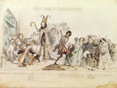 The Great Academic Competition, Caricature of the Academie Francaise by Grandville